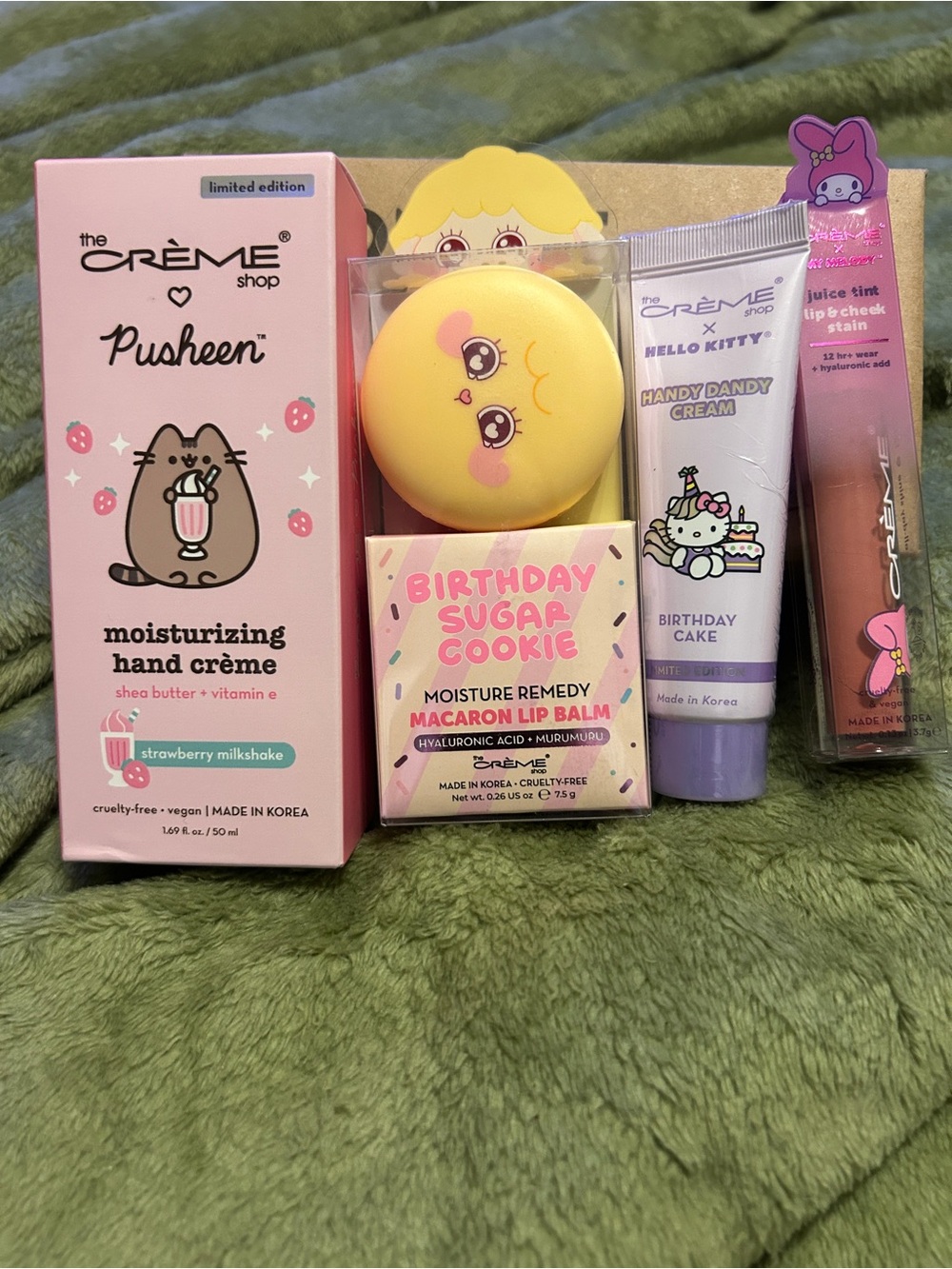 The Creme Shop Four Items two hand moisturizer and two lip care